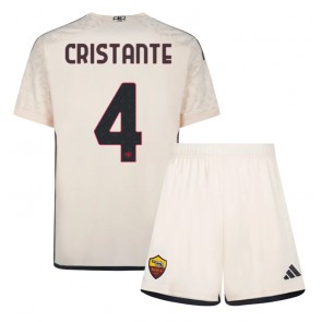 AS Roma Bryan Cristante #4 Koszulka Wyjazdowych Dziecięca 2023-24 Krótki Rękaw (+ Krótkie spodenki)